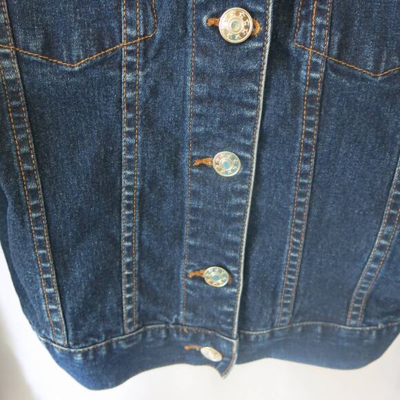 WILD ORCHID Embroidered Jean Jacket Size S** Women Denim  Trucker Y2K Blue Fall - Picture 7 of 12